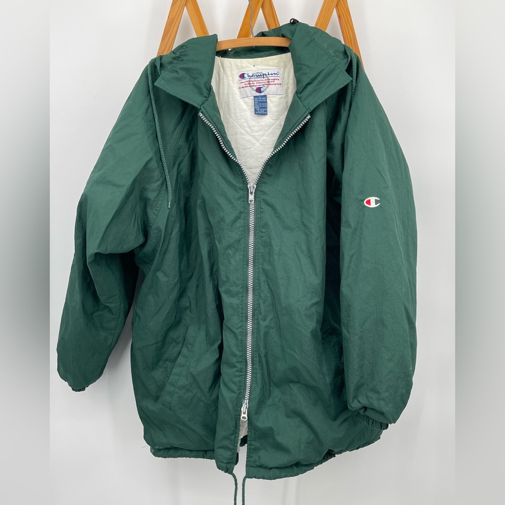 ⭐️Vintage Champion Forest Green Zip-Up Jacket